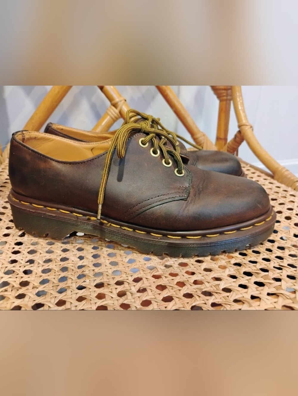 Dr. Martens 1561 Oxford Crazy Horse Leather Four Eyelet Vintage UK 6 -US W8 / M7
